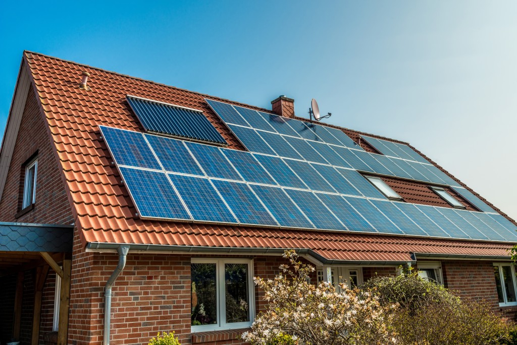 solar panel on roof