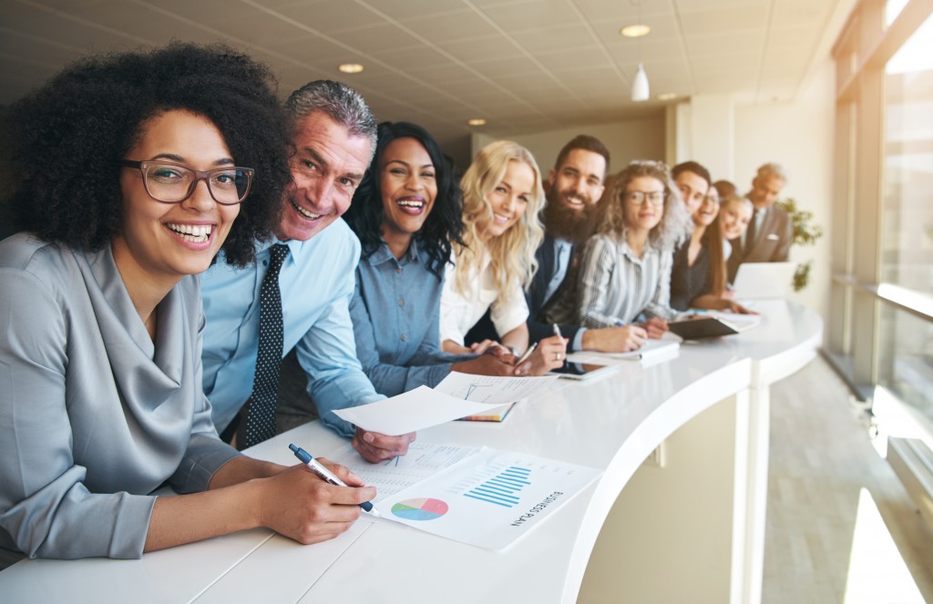 happy group of employees