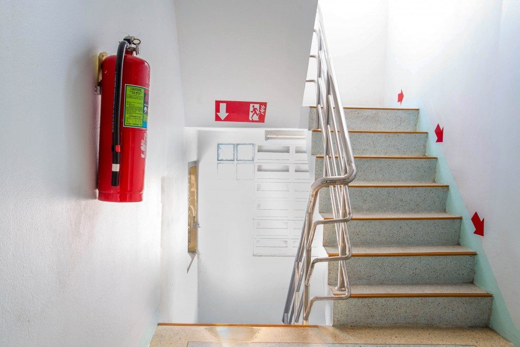 fire extinguisher placed in the office building